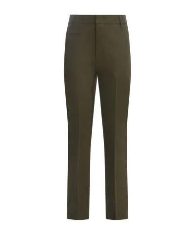 Dondup Cropped Straight-leg Trousers In Green