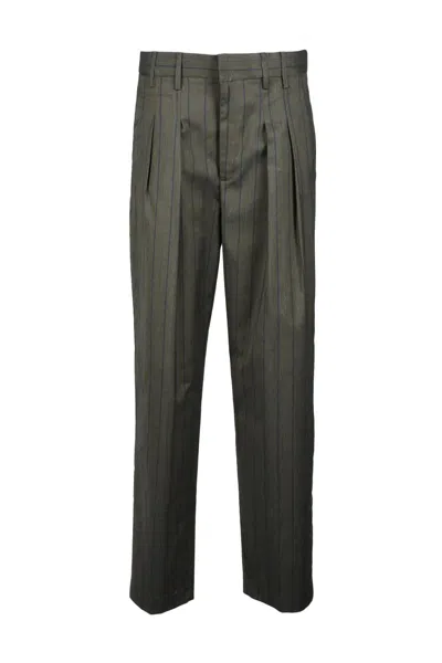 Dondup Cropped Tailored Trousers In Green