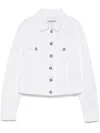 Dondup White Denim Cropped Jacket