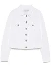 Dondup White Denim Cropped Jacket