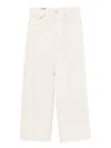 Dondup Cropped Wide-leg Jeans With Cuffed Hem In Neutral