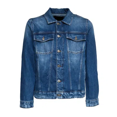 Dondup Cross 12.50 oz Trucker Denim Jacket In Blue