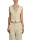 Dondup Cream Twill Tailored Fit Vest In White