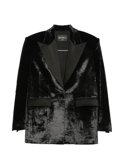Dondup Crushed-velvet Suit In Black