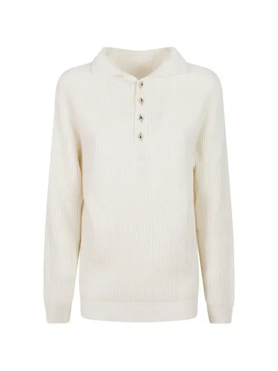 Dondup Crystal-embellished Ribbed-knit Sweater In Neutral