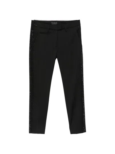 Dondup Crystal-embellished Slim-fit Trousers In Black