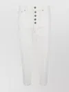 Dondup Cuffed Buttoned Five-pocket Trousers In White