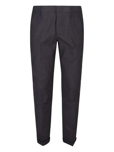 Dondup Cuffed Cotton Pants In Black