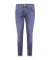 Dondup Flat Front Trousers With Diagonal Pockets In Blue