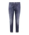 Dondup Cuffed Denim Jeans In Blue