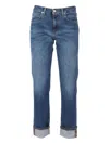 Dondup Relaxed Fit Jeans With Rolled Cuffs In Blue