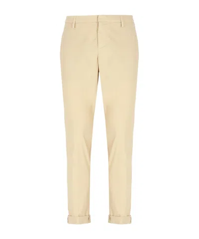 Dondup Cuffed Straight Leg Pants In Neutral