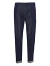 Dondup Tailored Trousers With Front Pleats And Cuffs In Blue
