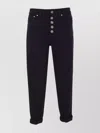 Dondup Cuffed Trousers With Button Detailing And Pockets In Black