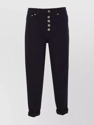 DONDUP CUFFED TROUSERS WITH BUTTON DETAILING AND POCKETS