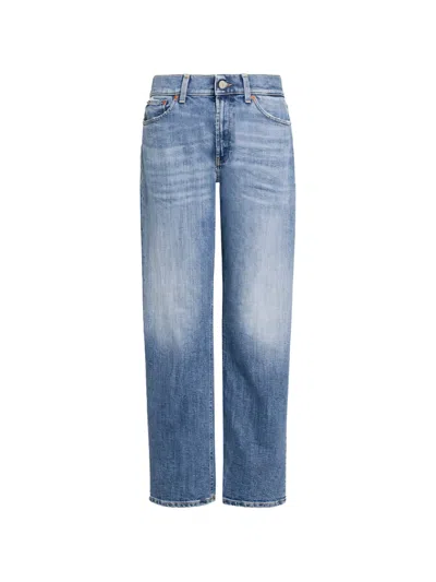 Dondup Dafne Straight-leg Faded-effect Jeans In Blue
