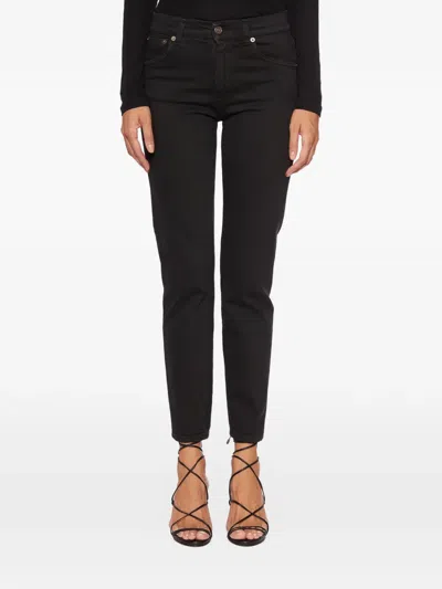 Dondup Denim Trousers With Belt Loops In Black
