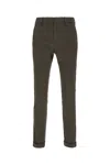 Dondup Trousers With Back Pockets And Rolled Cuffs In Gray