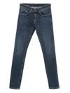 Dondup Slim Fit Tailored Trousers With Flat Front And Side Pockets In Blue