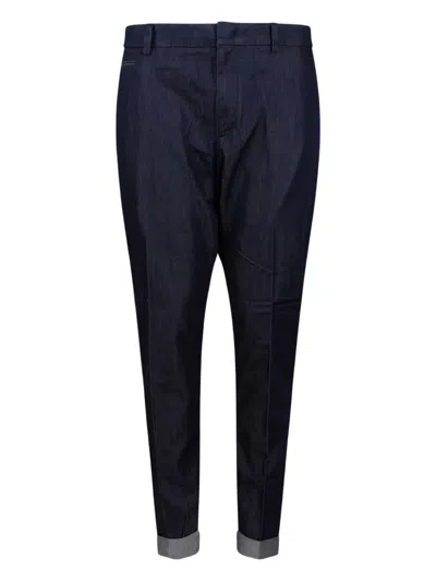 Dondup Dark Wash Trousers In Blue