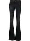 Dondup Flared Trousers Belted Faded Effect In Black