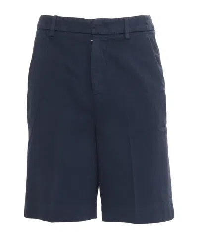 Dondup Decorated Zipper Shorts In Blue
