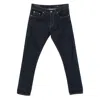 Dondup Straight-leg Dark Indigo Jeans With Contrast Stitching In Blue