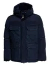 Dondup Denim-inserts Hooded Puffer Jacket In Blue