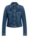 Dondup Fitted Medium Blue Denim Jacket With Button-down Front In Blue