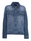 Dondup Button Denim Jacket In Blue