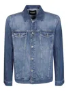 Dondup Button Denim Jacket In Blue