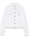 Dondup White Denim Cropped Jacket In White