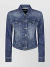 Dondup Denim Jacket With Long Sleeves And Collared Neck In Blue