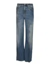 Dondup Straight Buttoned Jeans In Medium Wash