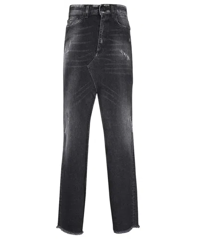 Dondup Denim Long Skirt In Black