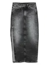 Dondup Denim Midi Skirt In Black