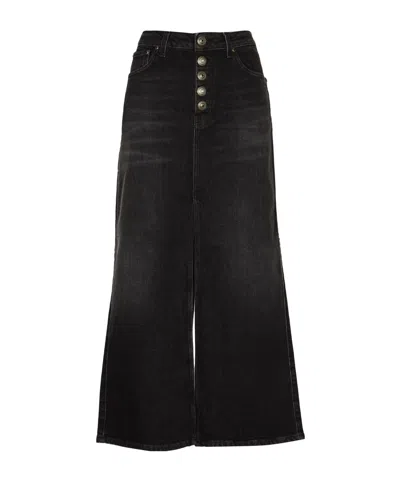 Dondup Stretch Denim Skirt In Black