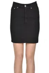 Dondup Denim Mini Skirt In Black