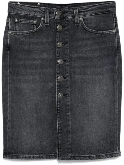 Dondup Denim Mini Skirt In Black