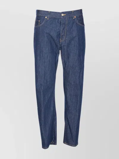 Dondup Denim Pants Contrast Stitching In Blue