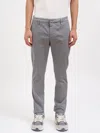 Dondup Stretch Cotton Chino Trousers In Gray