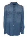 Dondup Denim Shirt With Button-up Front And Chest Pockets In Blue