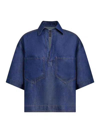 Dondup Denim Shirt With Pockets In Blue