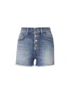 Dondup Mid-rise Denim Mini Shorts In Blue