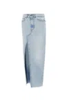 Dondup High-rise Denim Maxi Skirt In Light Blue