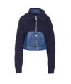 Dondup Long Sleeve Down Jacket With Ribbed Collar In Blue