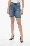 DONDUP DENIM STELLA SHORTS WITH VISIBLE STITCHING