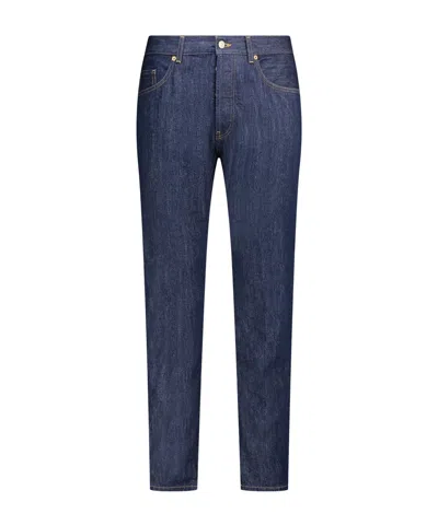 Dondup Denim Trousers With Belt Loops In Blue