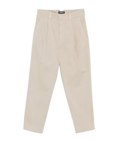 Dondup Denim Trousers With Belt Loops In Yellow