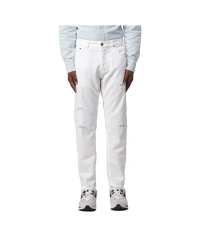 Dondup Denim Trousers With Belt Loops In White
